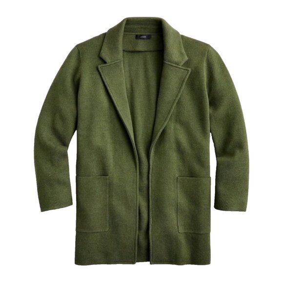 NWT J.Crew Sophie in Heather Fern Green Open-Front Sweater Blazer Cardigan XXS - Picture 1 of 4